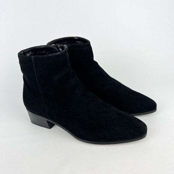 Aquatalia Womens Reeta Ankle Boots Black Weatherproof Suede Leather size 8 - Picture 2 of 16